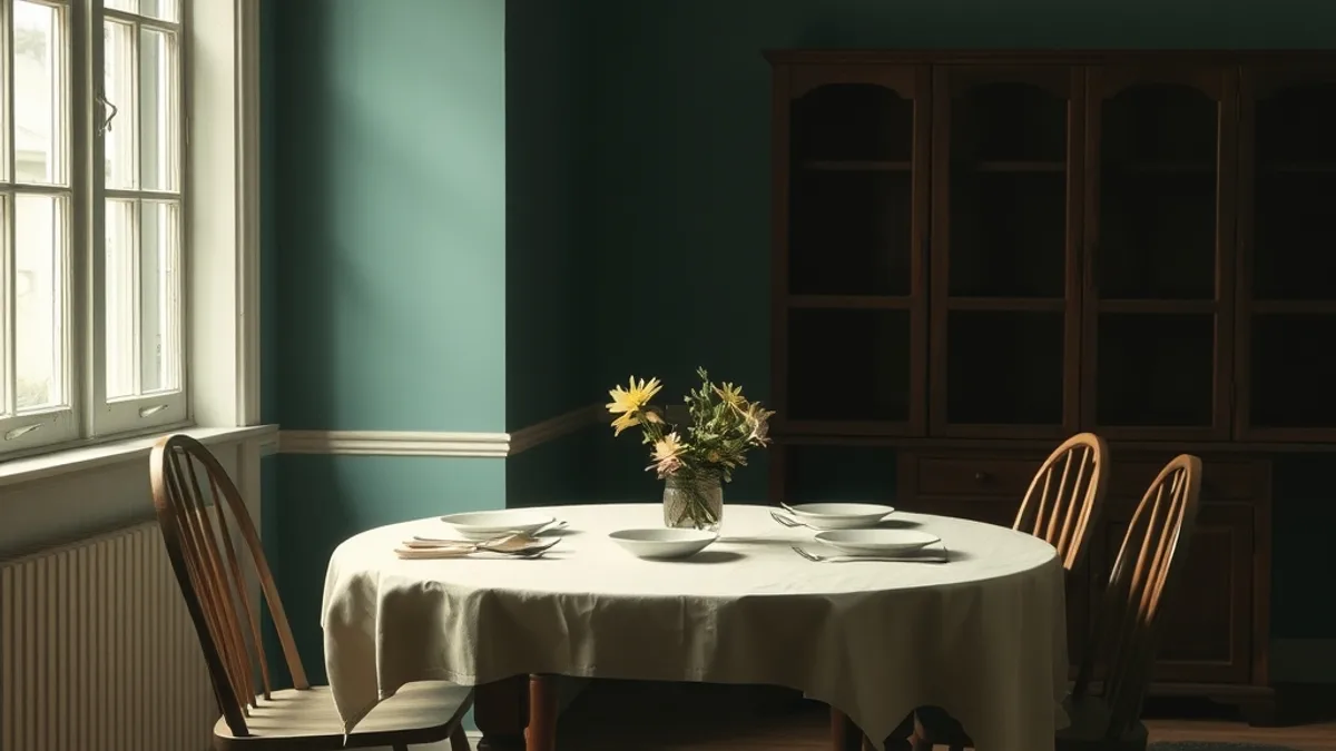 Cadre photo vide posé sur une étagère, lumière douce, ambiance intime et sobre